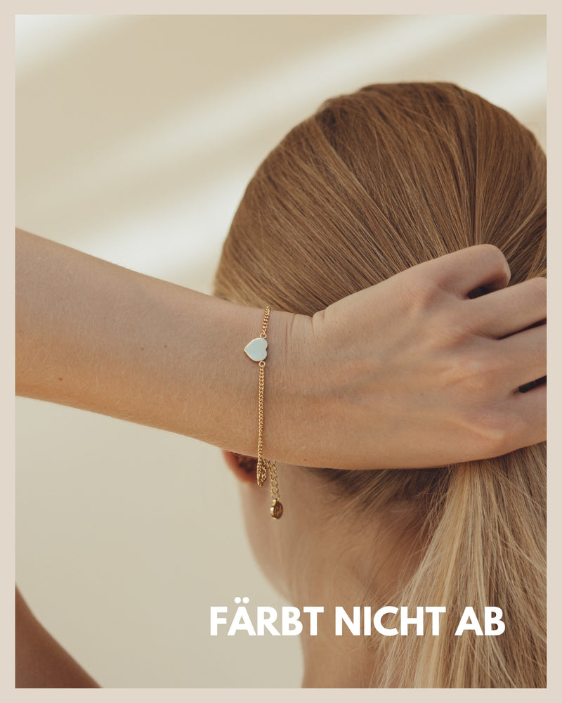 Armband Herz für Damen | Verstellbare 15,5 - 20,5 cm Herzchen Armkette - GOOD.designs