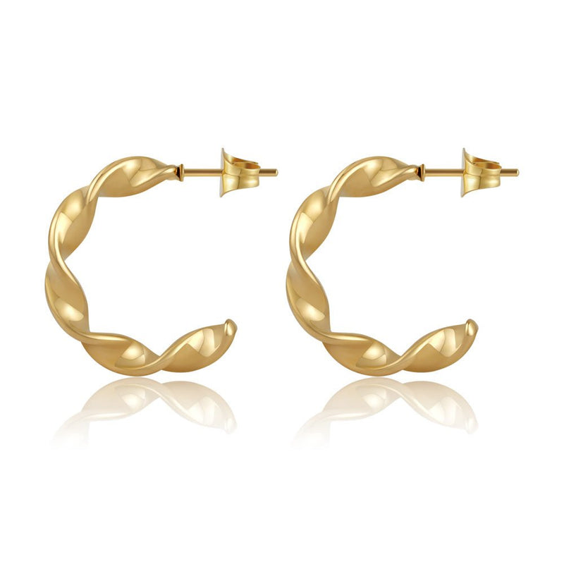 Creolen Gold gedreht für Damen - Twisted Hoop Ohrringe - GOOD.designs