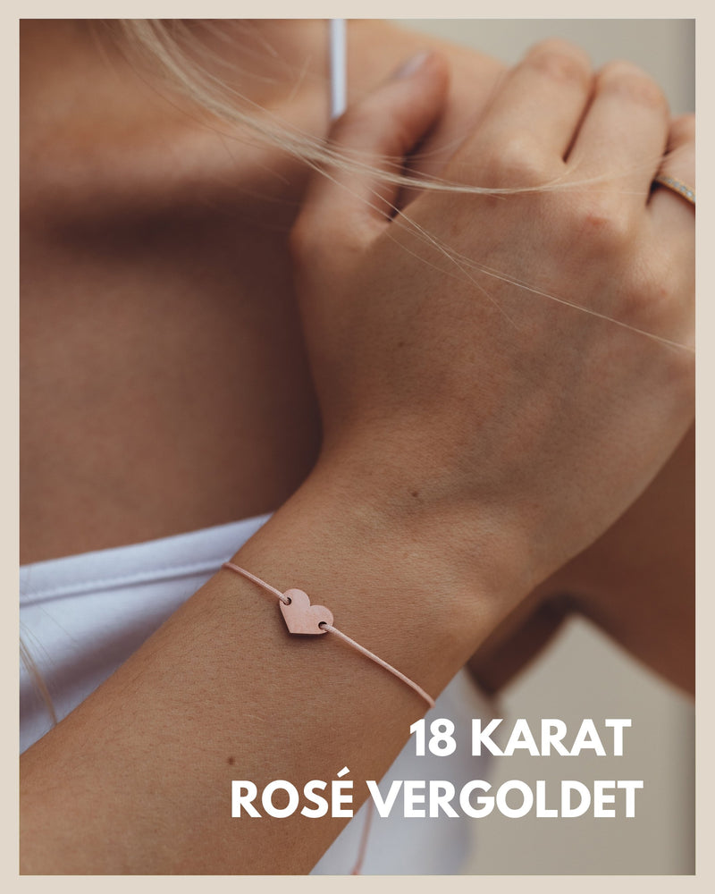 Freundschaftsarmband für 2 mit Herz Armband in 18K Rosegold - GOOD.designs