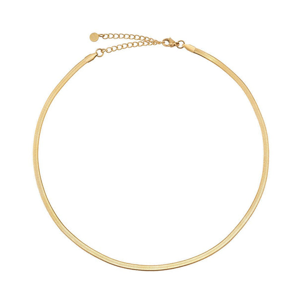 Schlangenkette Damen - flache Halskette ohne Anhänger in Silber, Gold, Roségold - GOOD.designs