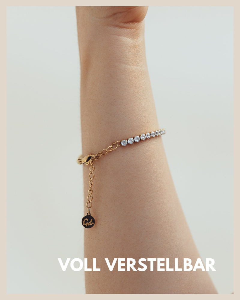 Tennisarmband Silber und Gold für Damen I Cubic Zirkonia Armband I Armkette mit Kristall Steinen - GOOD.designs